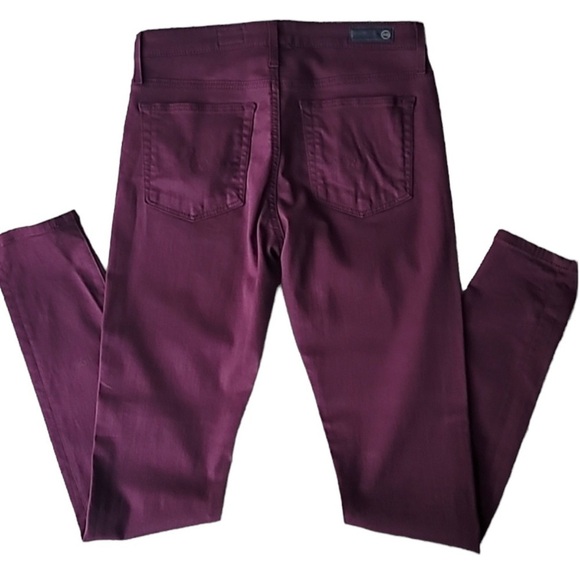 AG ADRIANO GOLDSCHMIED “The Farrah Skinny” Jeans in Burgundy Size 27R - Picture 2 of 10